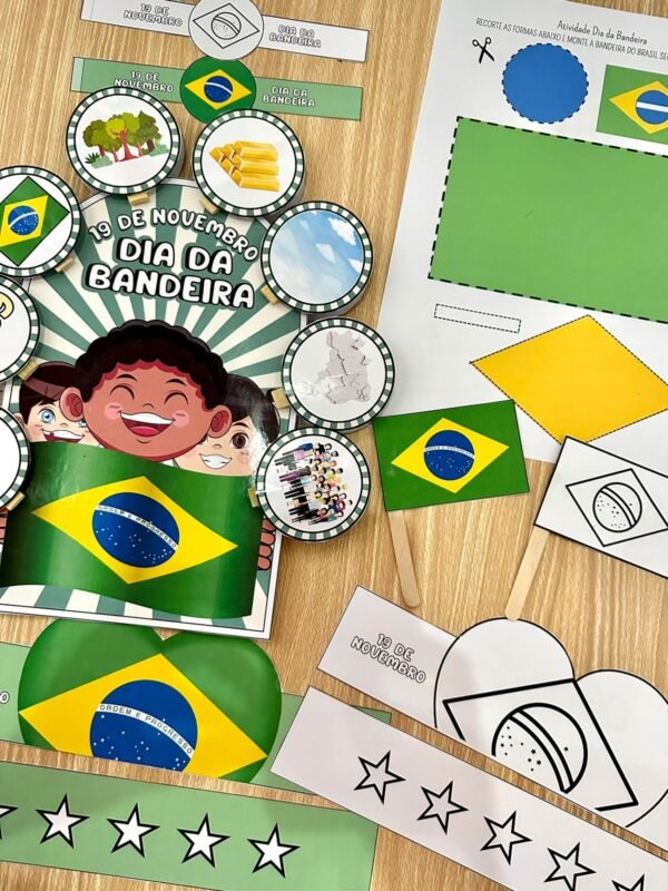 LUVA PEDAGÓGICA E LEMBRANCINHAS DIA DA BANDEIRA