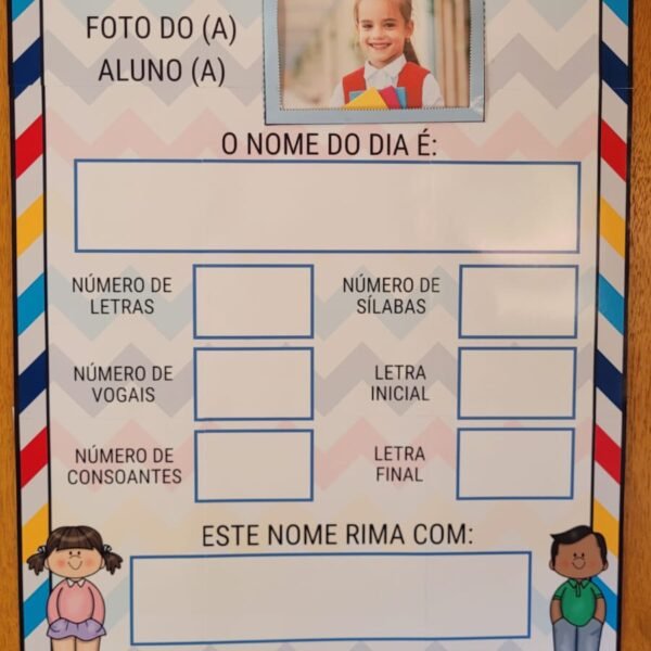 CARTAZ PARA EXPLORAR NOME DO DIA