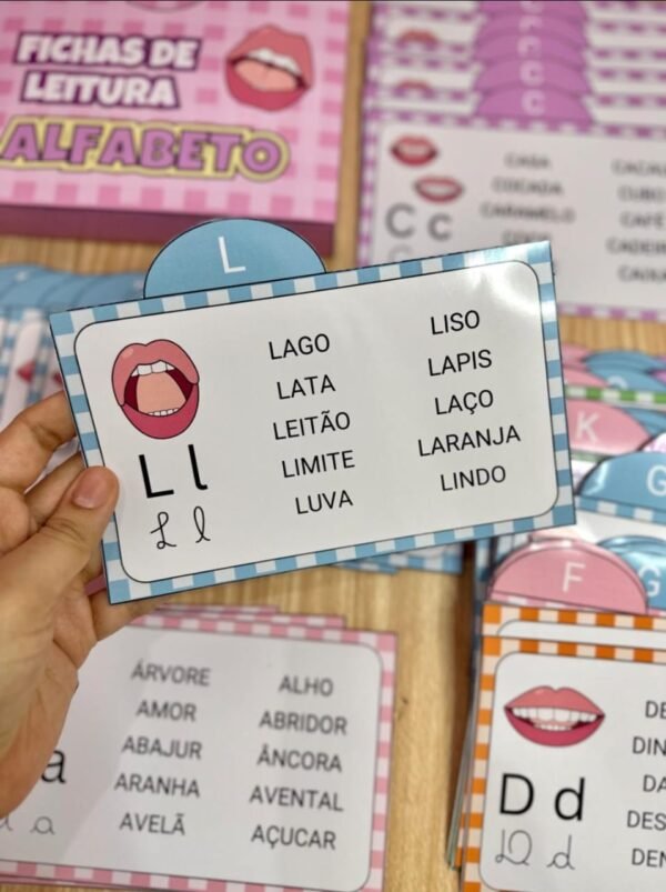 FICHAS DE LEITURA- ALFABETO - Imagem 3