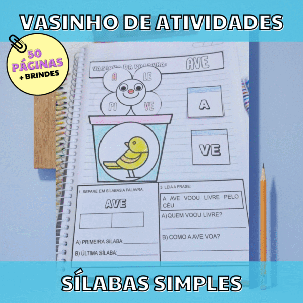 VASINHO DE ATIVIDADES- 50 PÁGINAS PARA TRABALHAR SÍLABAS SIMPLES