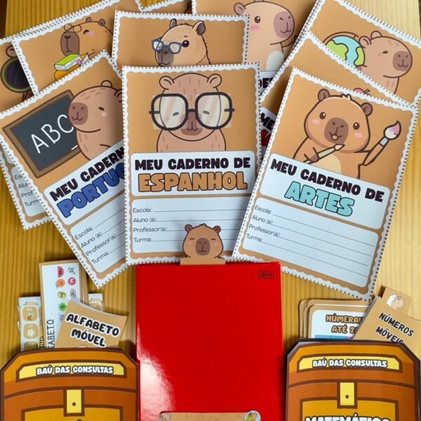 KIT DE CADERNO: CAPAS E BAÚ DAS CONSULTAS- CAPIVARA